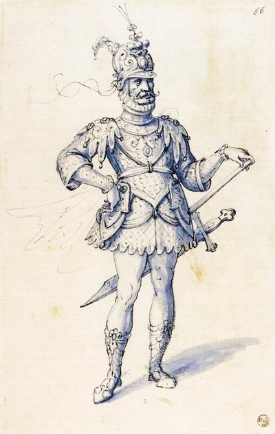 Costume Drawing for a Knight by Giuseppe Arcimboldo